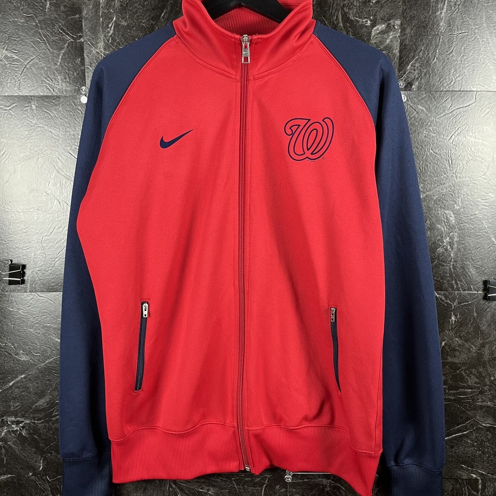Nike Women's Red Washington Track Jacket Fits Large -Flaws